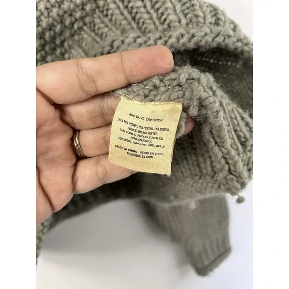 Anthropologie Moth Ribbed Chunky Pullover Turtleneck Sweater fisherman XS - Picture 3 of 10